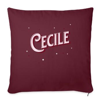 Cécile nomme personnalisé - Housse de coussin décorative 45 x 45 cm - bordeaux - Devant
