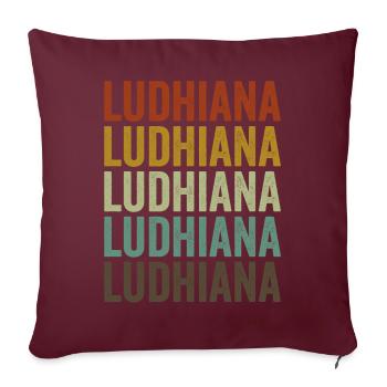 Ludhiana Inde Rétro Vintage - Housse de coussin décorative 45 x 45 cm - bordeaux - Devant