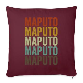 Maputo Mosambik Retro Vintage - Sofakissenbezug 45 x 45 cm - Burgunderrot - Vorne