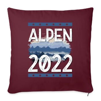 Alpen 2022 - Sofakissenbezug 45 x 45 cm - Burgunderrot - Vorne
