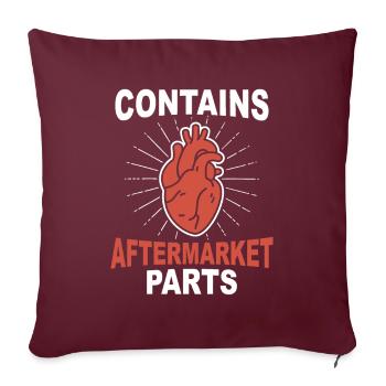 Contient des pièces de rechange Cadeau de chirurgie cardiaque - Housse de coussin décorative 45 x 45 cm - bordeaux - Devant