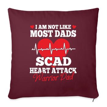 Scad Heart Attack Warrior Papa Heartbeat Cadeau - Housse de coussin décorative 45 x 45 cm - bordeaux - Devant