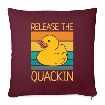 Release The Quackin Rubber Duck Yellow Retro Ducky - Sofakissenbezug 45 x 45 cm - Burgunderrot - Vorne