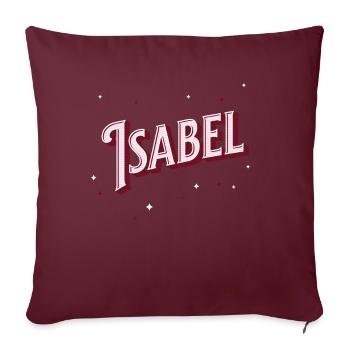 Nom Isabel personnalisé - Housse de coussin décorative 45 x 45 cm - bordeaux - Devant