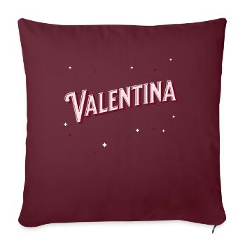 Nom Valentina personnalisé - Housse de coussin décorative 45 x 45 cm - bordeaux - Devant