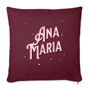 Nom Ana Maria personnalisé - Housse de coussin décorative 45 x 45 cm - bordeaux - Devant
