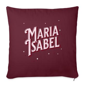 Nom Maria Isabel personnalisé - Housse de coussin décorative 45 x 45 cm - bordeaux - Devant