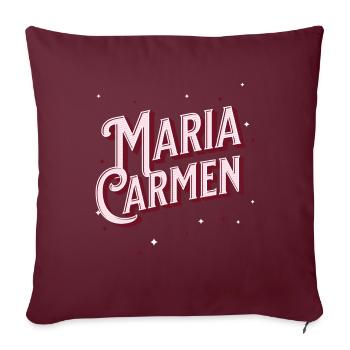 Nom de Maria Carmen personnalisé - Housse de coussin décorative 45 x 45 cm - bordeaux - Devant
