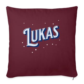 Le nom de Lukas personnalisé - Housse de coussin décorative 45 x 45 cm - bordeaux - Devant