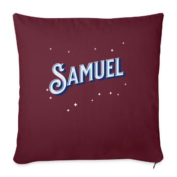 Nom Samuel personnalisé - Housse de coussin décorative 45 x 45 cm - bordeaux - Devant