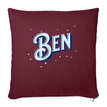 Ben Namen personalisiert - Sofakissenbezug 45 x 45 cm - Burgunderrot - Vorne