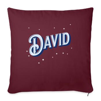 David Namen personalisiert - Sofakissenbezug 45 x 45 cm - Burgunderrot - Vorne