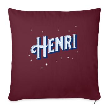 Henri Namen personalisiert - Sofakissenbezug 45 x 45 cm - Burgunderrot - Vorne