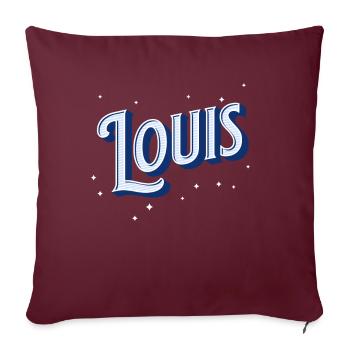 Louis Namen personalisiert - Sofakissenbezug 45 x 45 cm - Burgunderrot - Vorne