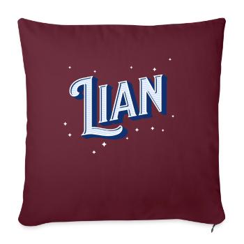 Lian Namen personalisiert - Sofakissenbezug 45 x 45 cm - Burgunderrot - Vorne