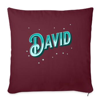 David Namen personalisiert - Sofakissenbezug 45 x 45 cm - Burgunderrot - Vorne