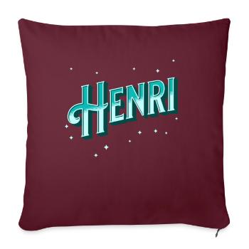 Henri Namen personalisiert - Sofakissenbezug 45 x 45 cm - Burgunderrot - Vorne