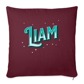 Liam Namen personalisiert - Sofakissenbezug 45 x 45 cm - Burgunderrot - Vorne