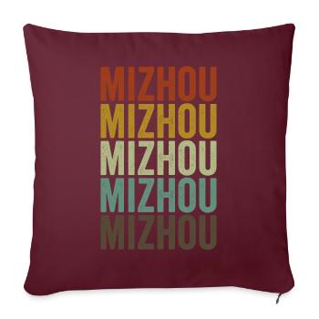 Mizhou Chine Rétro Vintage - Housse de coussin décorative 45 x 45 cm - bordeaux - Devant