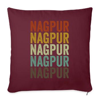 Nagpur Inde Rétro Vintage - Housse de coussin décorative 45 x 45 cm - bordeaux - Devant