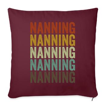 Nanning Chine Rétro Vintage - Housse de coussin décorative 45 x 45 cm - bordeaux - Devant