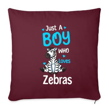 Nur Ein Junge, Der Zebras Liebt - Sofakissenbezug 45 x 45 cm - Burgunderrot - Vorne