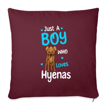 Juste un garçon qui aime les hyènes - Housse de coussin décorative 45 x 45 cm - bordeaux - Devant