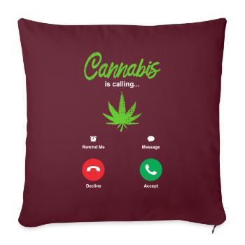 Cannabis Rauchen - Sofakissenbezug 45 x 45 cm - Burgunderrot - Vorne