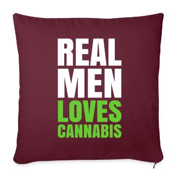 Les hommes aiment le cannabis - Housse de coussin décorative 45 x 45 cm - bordeaux - Devant