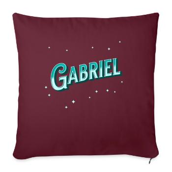 Nom Gabriel personnalisé - Housse de coussin décorative 45 x 45 cm - bordeaux - Devant