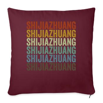 Shijiazhuang Chine Rétro Vintage - Housse de coussin décorative 45 x 45 cm - bordeaux - Devant