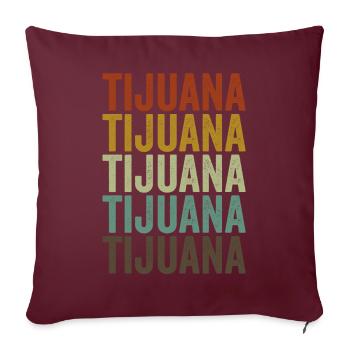 Tijuana Mexiko Retro Vintage - Sofakissenbezug 45 x 45 cm - Burgunderrot - Vorne