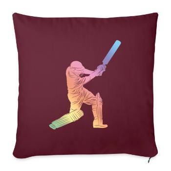 Cricket Sport Silhouette - Housse de coussin décorative 45 x 45 cm - bordeaux - Devant