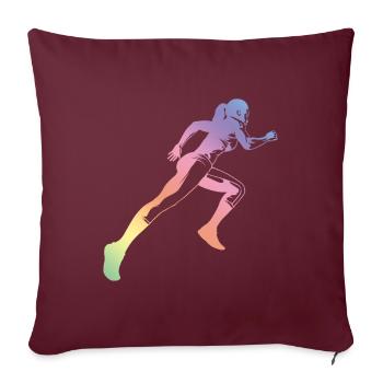Silhouette de femme de course - Housse de coussin décorative 45 x 45 cm - bordeaux - Devant