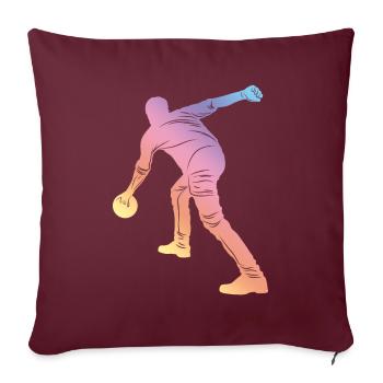 Bowling Silhouette - Housse de coussin décorative 45 x 45 cm - bordeaux - Devant