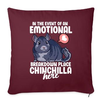 Drôle de panne émotionnelle Chinchilla - Housse de coussin décorative 45 x 45 cm - bordeaux - Devant