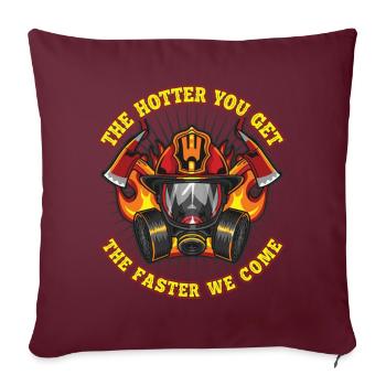 Pompiers disant pompier - Housse de coussin décorative 45 x 45 cm - bordeaux - Devant