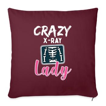 Radiologie Crazy X Ray Lady Rad Tech - Sofakissenbezug 45 x 45 cm - Burgunderrot - Vorne