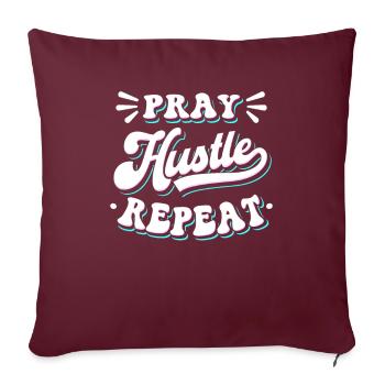 Priez Hustle Christ Jésus Entrepreneur - Housse de coussin décorative 45 x 45 cm - bordeaux - Devant