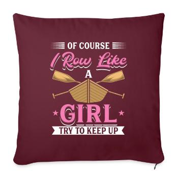 Je rame comme une rameuse - Housse de coussin décorative 45 x 45 cm - bordeaux - Devant