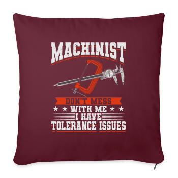 Machines de machiniste - Housse de coussin décorative 45 x 45 cm - bordeaux - Devant