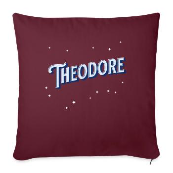Theodore Namen personalisiert - Sofakissenbezug 45 x 45 cm - Burgunderrot - Vorne