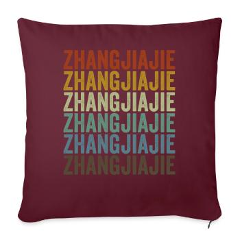 Zhangjiajie Chine Rétro Vintage - Housse de coussin décorative 45 x 45 cm - bordeaux - Devant