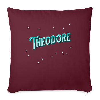 Theodore Namen personalisiert - Sofakissenbezug 45 x 45 cm - Burgunderrot - Vorne