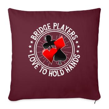 Jeu de cartes Bridge Player - Housse de coussin décorative 45 x 45 cm - bordeaux - Devant