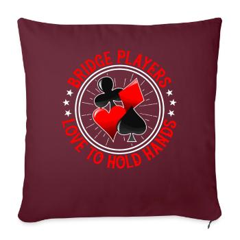 Jeu de cartes Bridge Player - Housse de coussin décorative 45 x 45 cm - bordeaux - Devant