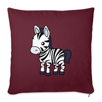 Zebra Comic Tier - Sofakissenbezug 45 x 45 cm - Burgunderrot - Vorne