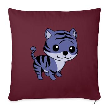 Tigre Bande Dessinée Animal - Housse de coussin décorative 45 x 45 cm - bordeaux - Devant