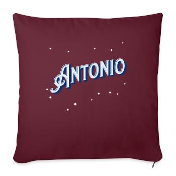 Antonio Namen personalisiert - Sofakissenbezug 45 x 45 cm - Burgunderrot - Vorne