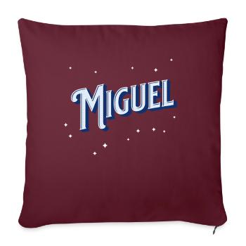 Miguel Nom Personnalisé - Housse de coussin décorative 45 x 45 cm - bordeaux - Devant
